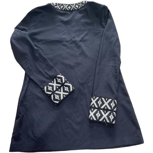 Tory Burch Ariana Tribal Embroidered Navy Tunic Size 0 EUC - Picture 2 of 11